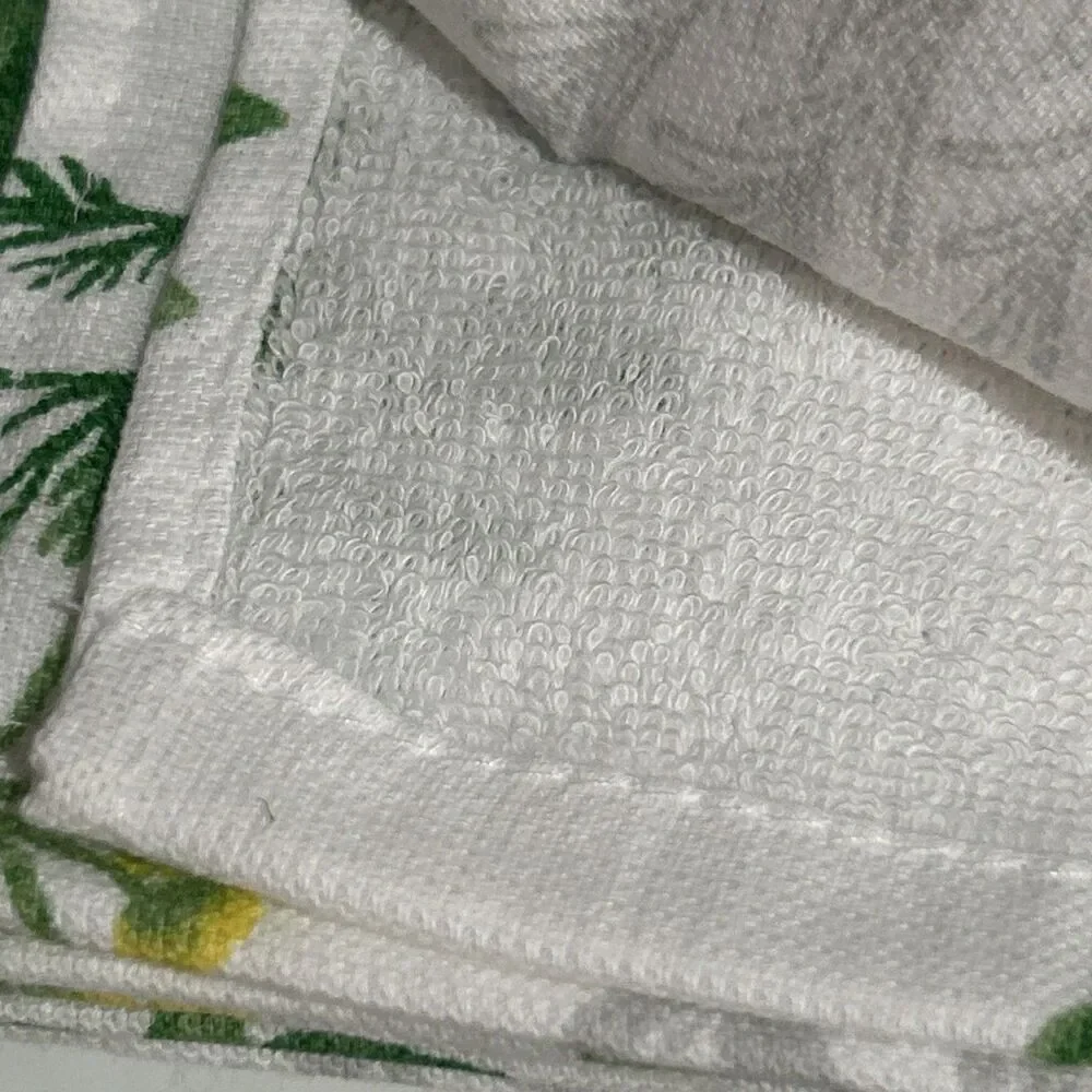 Lot of 6 Cotton Dish Kitchen Towels Seasonal Herbs Holiday Easter Floral